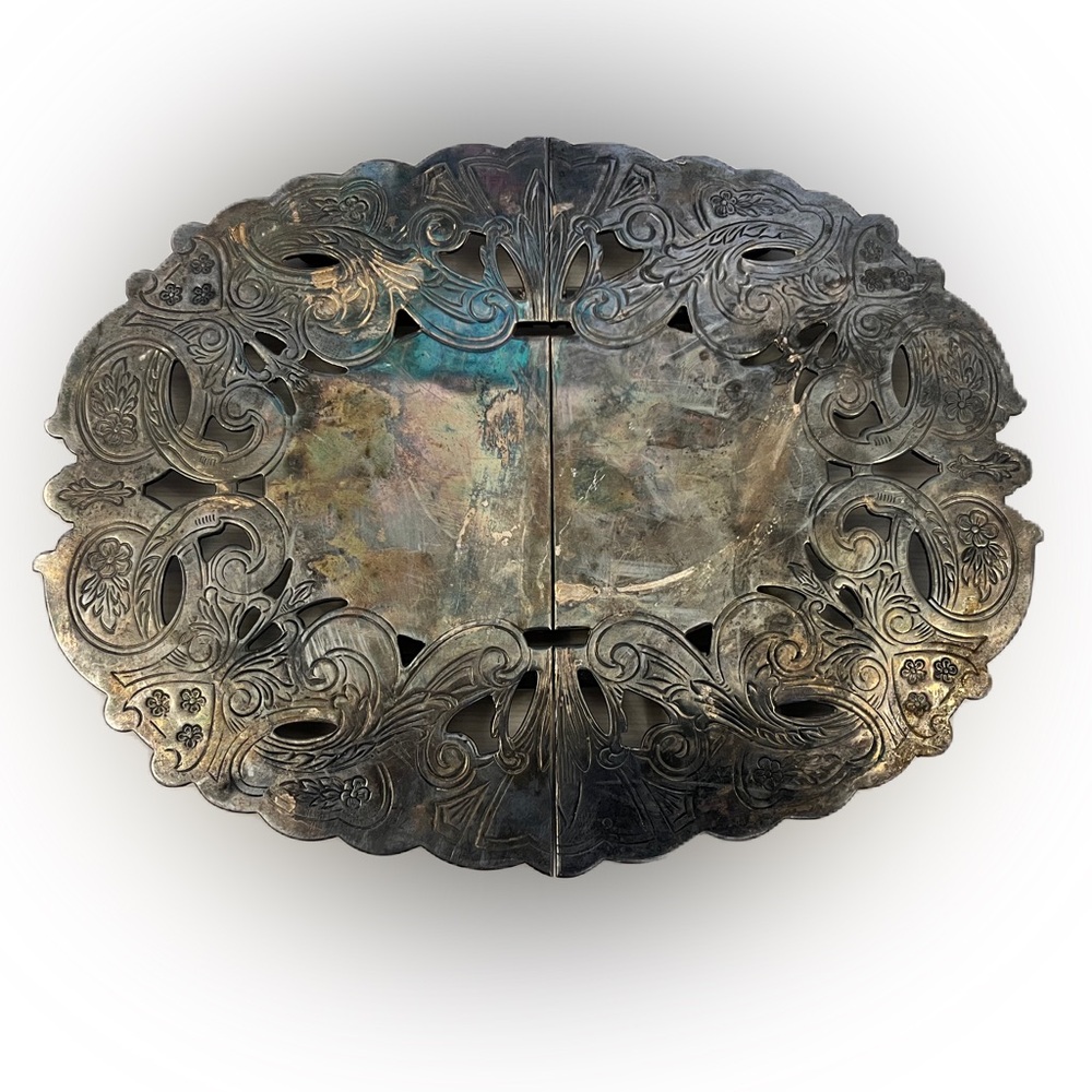 Rare Vintage Primrose Plate E.P. Brass Extendible Trivet. #014